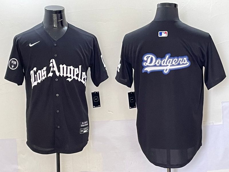 Men Los Angeles Dodgers Blank Black Five generations Joint Name 2025 Nike MLB Jersey style 62
